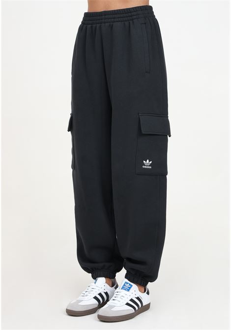 Pantalone sportivo Essentials Fleece Cargo nero da donna ADIDAS ORIGINALS | IY9689.